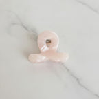Translucent Jade Flower Hair Claw Clip - Peach Pink 3cm