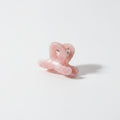 Translucent Jade Flower Hair Claw Clip - Peach Pink 3cm