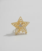 Layered Star Hair Claw Clip - Gold Five-Star 4.7cm – hair accessories (view 1)