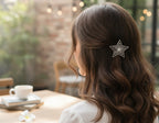 Layered Star Hair Claw Clip - Silver Five-Star 4.7CM – hair accessories (view 2)