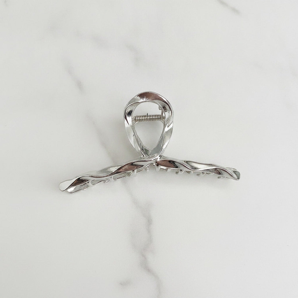 Layered Star Hair Claw Clip - Silver Five-Star 4.7CM