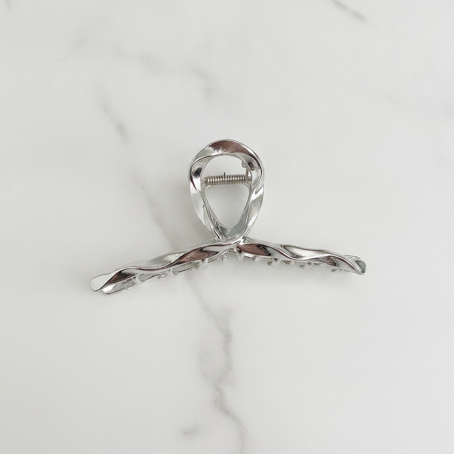Layered Star Hair Claw Clip - Silver Five-Star 4.7CM