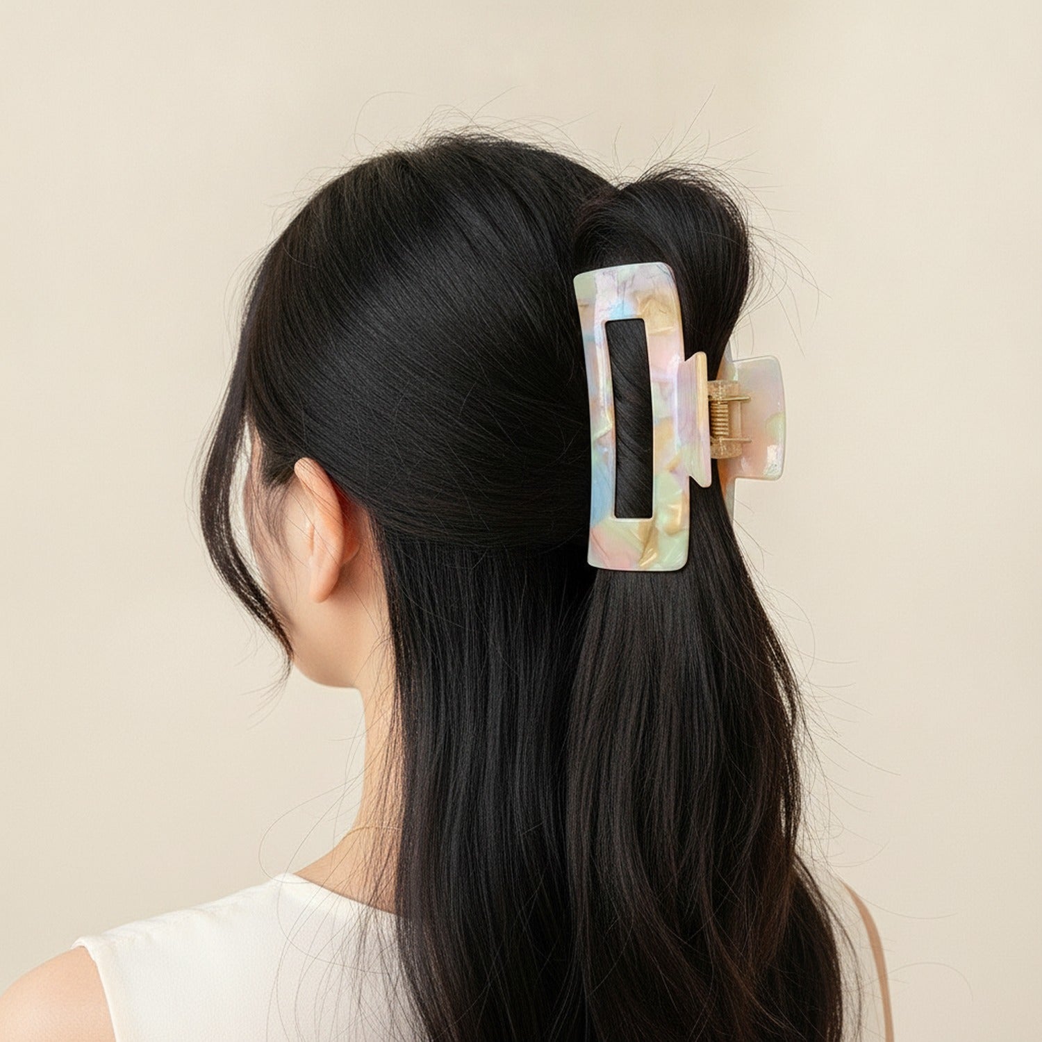 Rainbow Tie-Dye Translucent Hair Claw