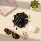 Textured Bow Hair Claw Clip - Black – hair accessories (view 2)