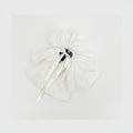 Textured Bow Hair Claw Clip - White