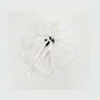 Textured Bow Hair Claw Clip - White