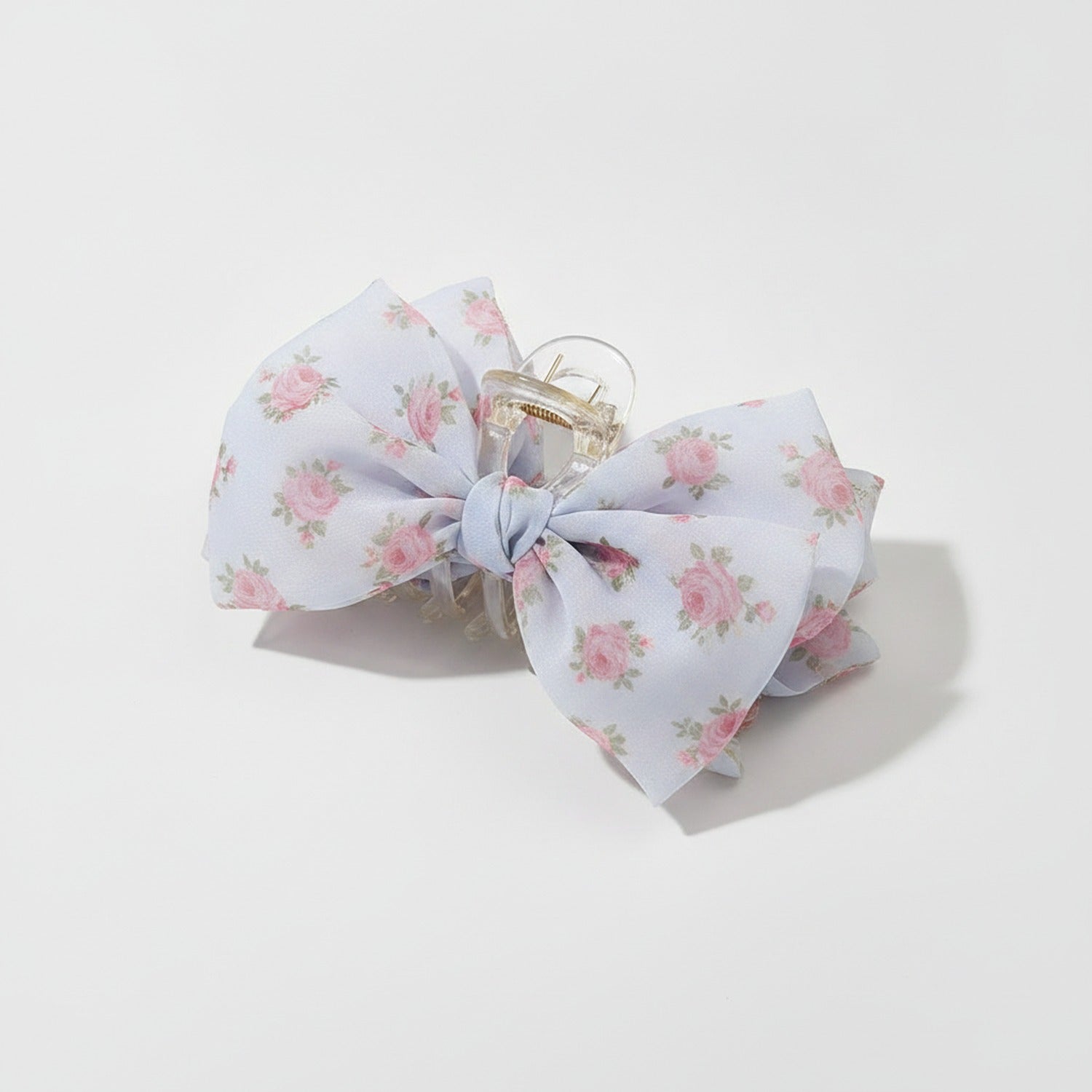 Floral Fabric Hair Claw Clip - Teal 11CM