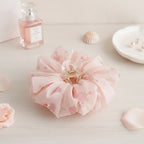 Floral Fabric Hair Claw Clip - Pink 11cm – hair accessories (view 2)