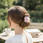 Pink Flower Pearl Hair Claw Clip – hair accessories (view 2)