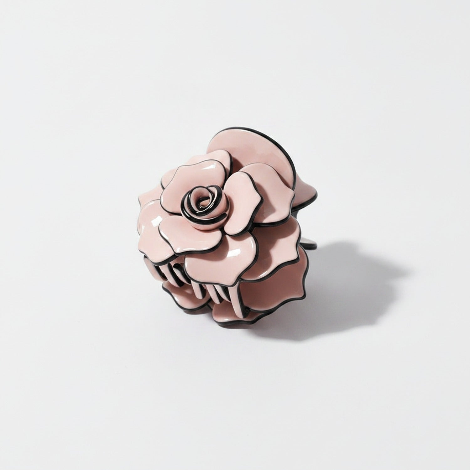 Pink Flower Pearl Hair Claw Clip