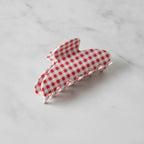 Hair Claw Clip - Red Pink Plaid – hair accessories (view 3)