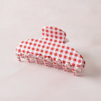 Hair Claw Clip - Red Pink Plaid