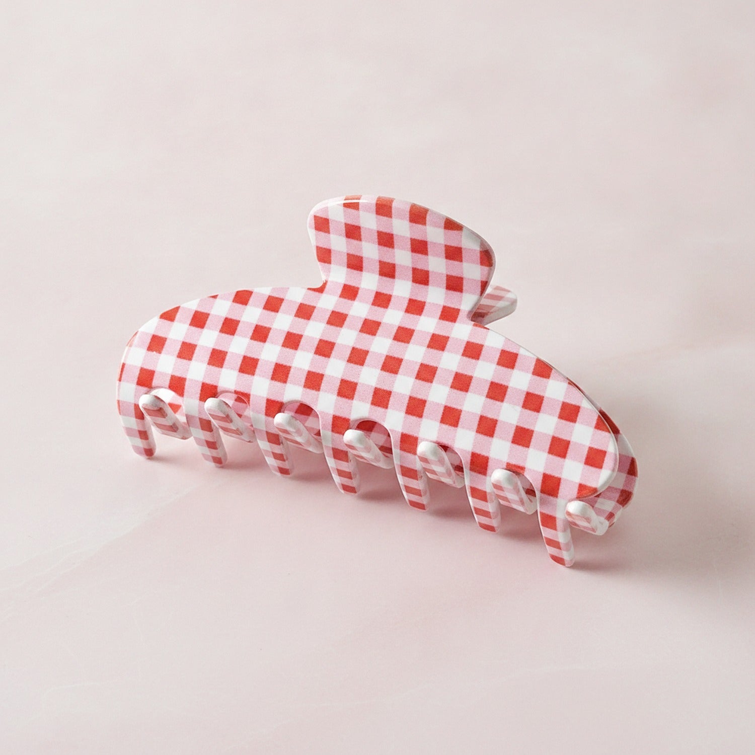 Hair Claw Clip - Red Pink Plaid