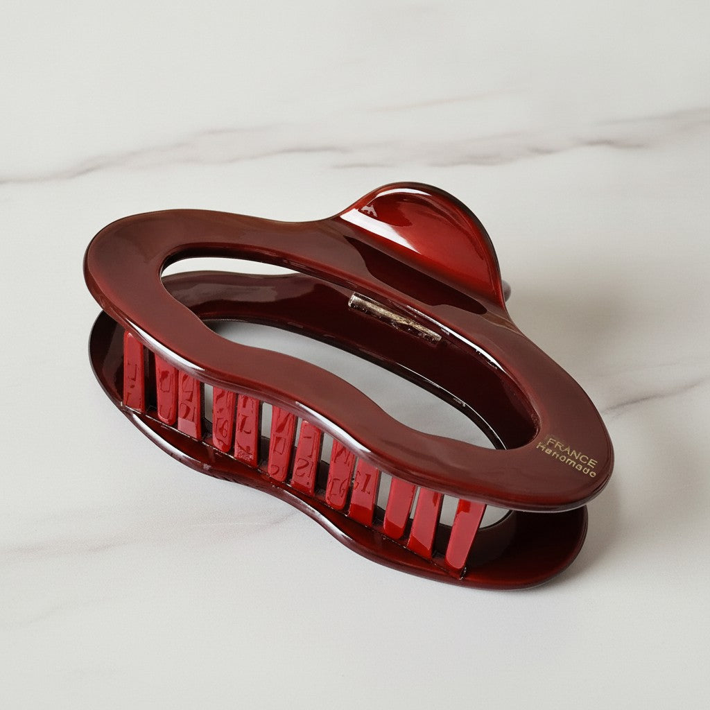 Teeth Hair Claw Clip - Wine Red