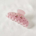 Cherry Rhinestone Hair Claw Clip - Diamond Cherry Claw Clip - Pink