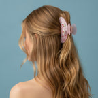 Cherry Rhinestone Hair Claw Clip - Diamond Cherry Claw Clip - Pink