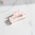 Pink Heart Patterned Hair Claw Clip – hair accessories (view 2)