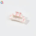 Pink Heart Patterned Hair Claw Clip – hair accessories (view 1)