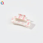 Pink Heart Patterned Hair Claw Clip – hair accessories (view 1)