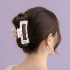 Pink Heart Patterned Hair Claw Clip – hair accessories (view 3)