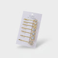 Marble Stone Gold Hair Clips Flower Charm Set