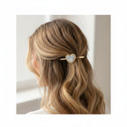 Marble Stone Gold Hair Clips Flower Charm Set