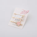 Gold Star Pearl Hair Clips Set Pink Floral – hair accessories (view 1)