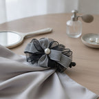 Mesh Striped Pearl Banana Hair Clip – hair accessories (view 4)