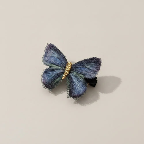 Butterfly Hair Clip Gold Black Embroidered – hair accessories (view 1)