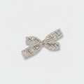 Rhinestone Bow Hair Clip Silver Crystal
