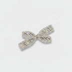 Rhinestone Bow Hair Clip Silver Crystal