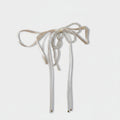 Cream Ribbon Bow Hair Clip With Chain Detail