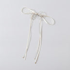 Cream Ribbon Bow Hair Clip With Chain Detail – hair accessories (view 1)
