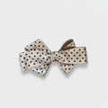 Polka Dot Bow Hair Clip Cream
