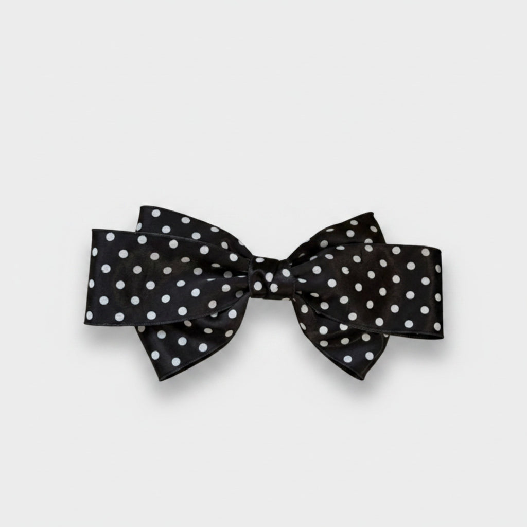 Black Polka Dot Bow Hair Clip