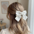 Pearl & Rhinestone Textured Horse Hair Clips