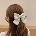 Pearl & Rhinestone Textured Horse Hair Clips – hair accessories (view 3)