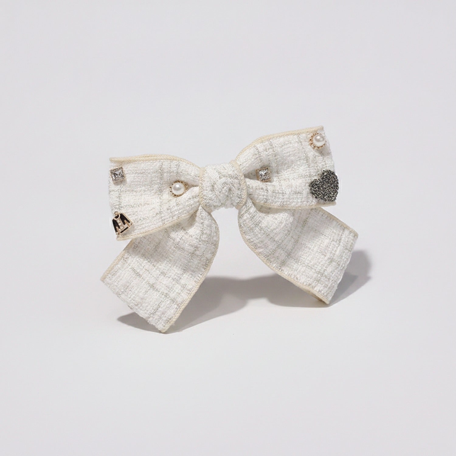 Pearl & Rhinestone Textured Horse Hair Clips