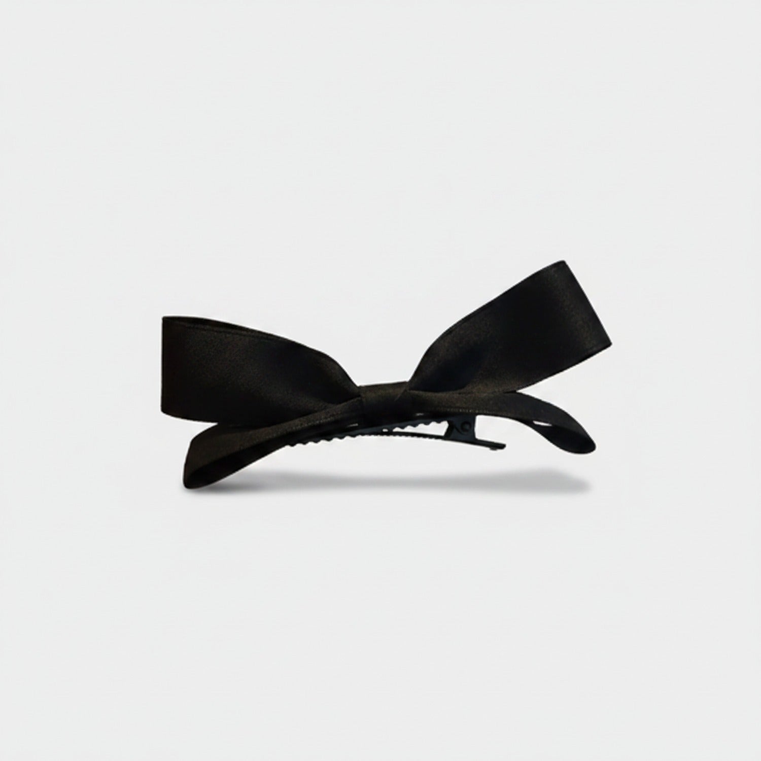 Black Satin Bow Hair Clip