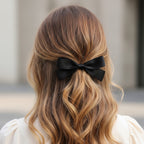 Black Satin Bow Hair Clip