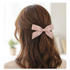 Blush Satin Bow Hair Clip