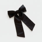 Black Satin Bow Hair Clip