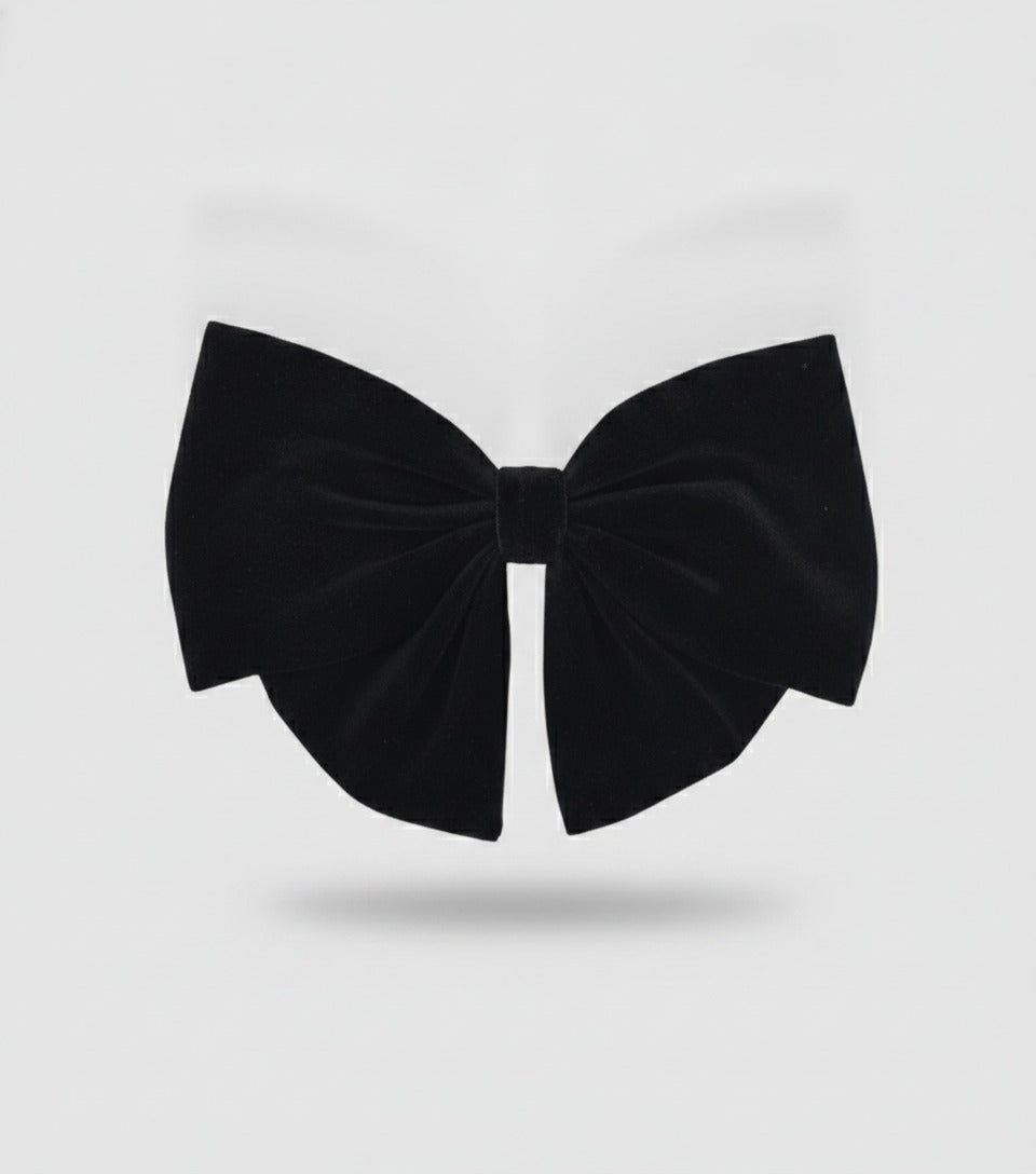 Black Velvet Bow Hair Clip – hair accessories (view 1)