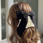 Black Ruffle Claw Hair Clip Cream