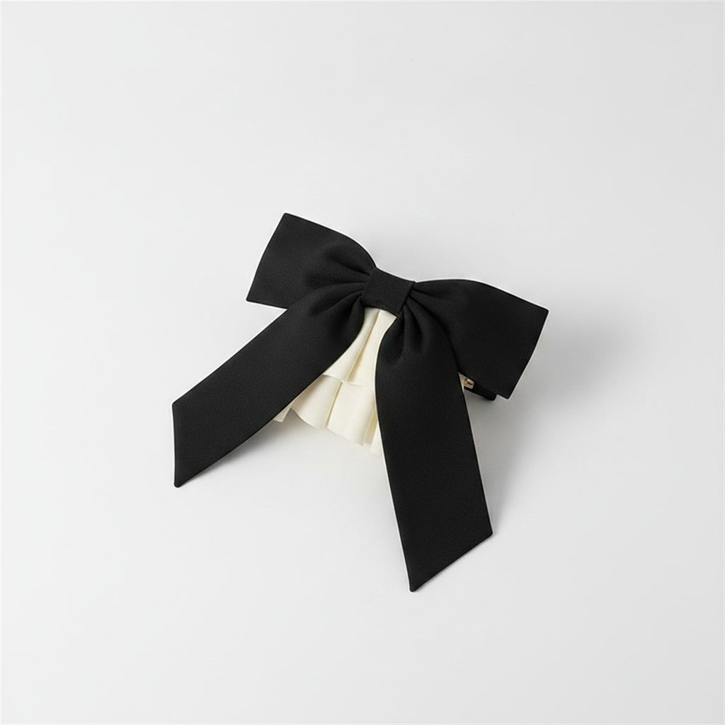 Black Ruffle Claw Hair Clip Cream – hair accessories (view 1)