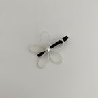 Pearl Beaded Bow Hair Clip Black – hair accessories (view 1)