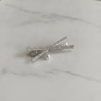 Pearl and Rhinestone Bow Hair Clip – hair accessories (view 2)