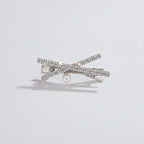 Pearl and Rhinestone Bow Hair Clip – hair accessories (view 1)