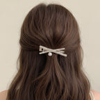 Pearl and Rhinestone Bow Hair Clip – hair accessories (view 3)