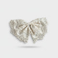 Lace Butterfly Hair Bow Clip Pearl Detail